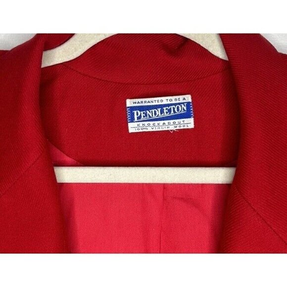 Vintage Pendleton Knockabouts Blazer Jacket Womens Red 100% Virgin Wool - Picture 3 of 10